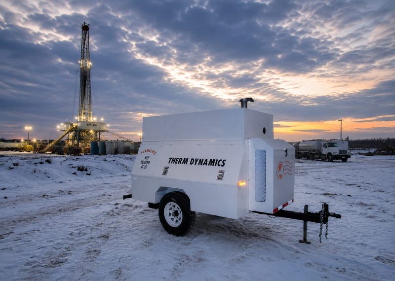 Therm Dynamics flameless heater on a winter well site
